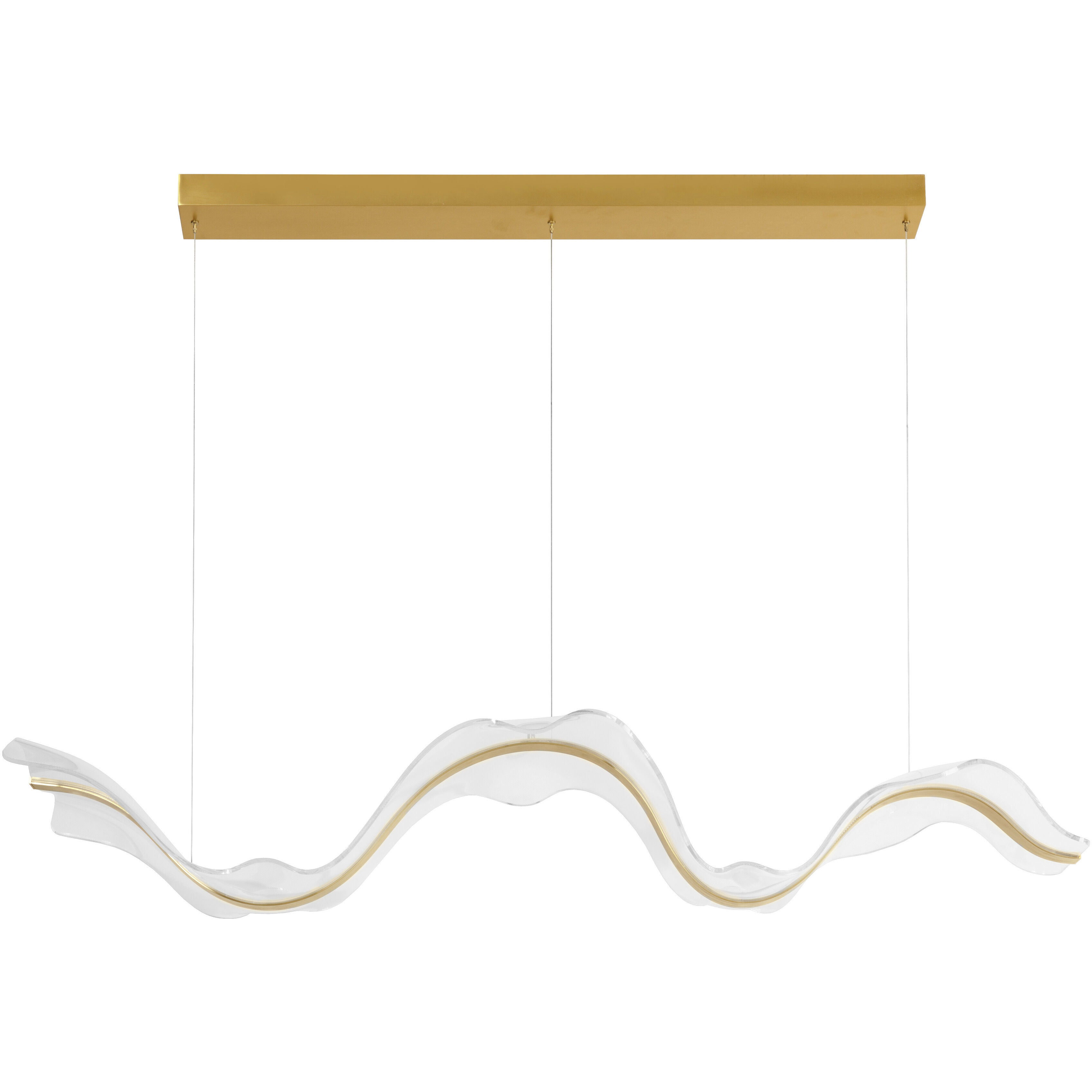 Alun LED 62 inch Brushed Gold with Clear Chandelier Ceiling Light